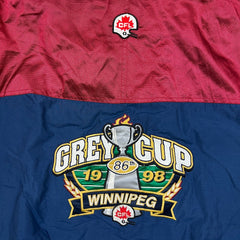 Vintage 1998 Starter Grey Cup Jacket Mens Medium Blue Winnipeg CFL Football Sports Coat