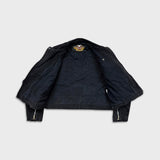 Vintage Y2K Harley Davidson Denim Jacket Womens Medium Black Motorcycle Biker Bomber