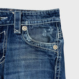 Rock Revival Jeans Mens 34x32 Blue Kurt Straight Leg Medium Wash Distressed Pants