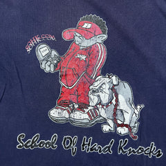 Vintage 90s School Of Hard Knocks Long Sleeve Tee Mens 2XL Blue USA Bulldog Shirt