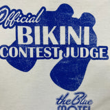 Vintage Y2K Official Bikini Contest Judge T Shirt Mens XL White Graphic Novelty Tee