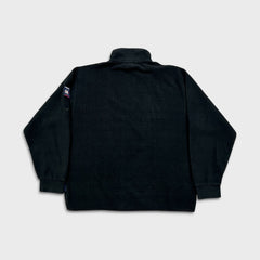 Vintage 90s Nautica Competition Fleece Mens Large Black USA 1/4 Zip Pullover Jacket