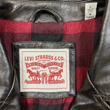 Levi's Faux Leather Motorcycle Jacket Mens Large Brown Full Asymmetrical Zip