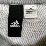 Adidas Sweatshirt Mens Large Gray Essentials Stripe Spell Out Pullover Crewneck