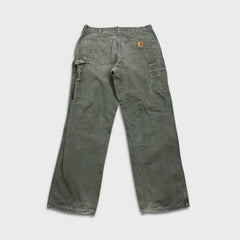 Carhartt B11 MOS Pant Mens 32x30 Green Loose Fit Washed Duck Workwear Dungaree