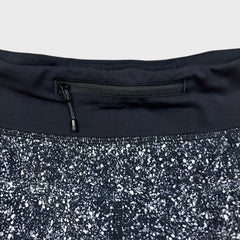 Lululemon Race Pace Short Womens Size 4 Black Mini Splatter Athletic Lined Pants