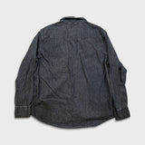 Levi's Denim Shirt Mens Large Black Dark Wash Casual Western Pearl Snap