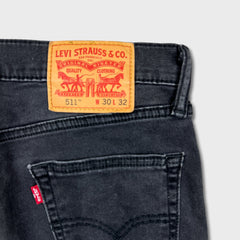 Levi's 511 Jeans Mens 30x30 Black Slim Fit Dark Wash American Denim Pants