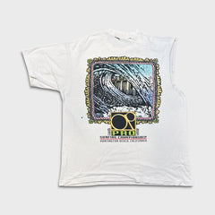 Vintage 90s Ocean Pacific Sleeveless T Shirt Mens Large White Thrashed Beach Surfing
