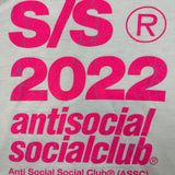 SS 2022 Anti Social Social Club T Shirt Mens Large White ASSC USA Graphic Tee