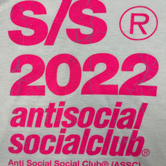 SS 2022 Anti Social Social Club T Shirt Mens Large White ASSC USA Graphic Tee