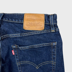 Levi's 502 Jeans Mens 32x28 Blue Regular Taper Fit Dark Wash Stretch Denim Pants