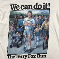 Vintage 90s The Terry Fox Run T Shirt Mens XL White We Can Do It Marathon Tee