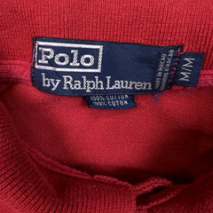 Vintage 1987 Polo Ralph Lauren Shirt Mens Medium Red Crossed Flags Crest Short Sleeve