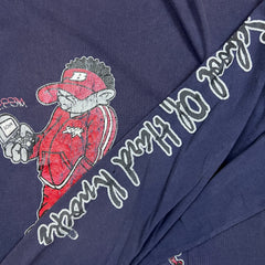 Vintage 90s School Of Hard Knocks Long Sleeve Tee Mens 2XL Blue USA Bulldog Shirt