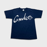 Vintage Y2K Canada Vancouver Tee Mens Large Blue Double Sided Graphic Short Sleeve