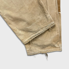 Vintage 90s Carhartt Pants Mens 36x29 Beige Double Knee Distressed USA Workwear