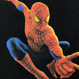 Vintage 2002 Spider-Man T Shirt Mens XL Black Marvel Movie Promo Graphic Tee