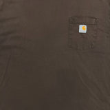 Carhartt T Shirt Mens XL Brown Original Fit Workwear Distressed Faded Pocket Tee