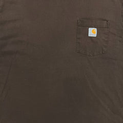 Carhartt T Shirt Mens XL Brown Original Fit Workwear Distressed Faded Pocket Tee