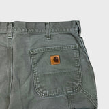 Carhartt Pants Mens 36x30 Green Original Dungaree Fit Workwear Distress Carpenter