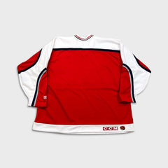 Vintage 90s CCM NHL World All Stars Hockey Jersey Mens 2XL Red Air Knit Stitched