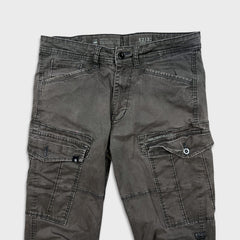 G-Star Raw Pants Mens 32x32 Gray Rovic Zip Straight Faded Wash Cargo Utility Trouser