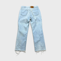 Vintage 90s Levi's 619 Jeans Mens 32x29 Orange Tab Light Wash Frayed Leg Denim Pants