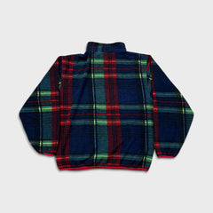 Vintage 90s Nautica Fleece Mens Medium Plaid USA 1/4 Zip Pullover Jacket
