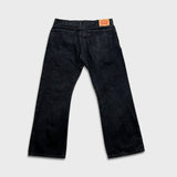 Levi's 517 Bootcut Jeans Mens 38x30 Black Dark Wash Red Tab Faded Denim Pants