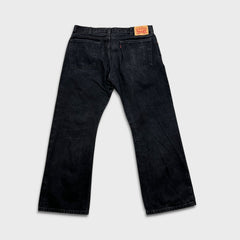 Levi's 517 Bootcut Jeans Mens 38x30 Black Dark Wash Red Tab Faded Denim Pants