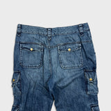 Lauren Ralph Lauren Jeans Womens Size 10 Blue Cropped Cargo Dark Wash Denim Pants