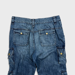 Lauren Ralph Lauren Jeans Womens Size 10 Blue Cropped Cargo Dark Wash Denim Pants
