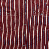 Vintage 90s Levi's Shirt Mens Small Red Striped Western Chore Twill Long Sleeve