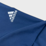 Adidas Light Jacket Mens XL Blue Essentials 3 Stripes 1/4 Zip Windbreaker Bomber