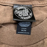 Santa Cruz T Shirt Mens Medium Brown Double Side Skateboard Graphic Tee