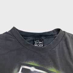 Vintage Y2K FMF Intl Racing T Shirt Mens Large Black Faded Distressed Motocross Tee