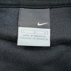 Vintage Y2K Nike Air Sweatshirt Mens Large Black Sportswear Swoosh Full Zip Velour Track Top