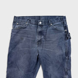 Dickies Pants Mens 36x32 Blue Faded Wash Carpenter Hammerloop Workwear Canvas