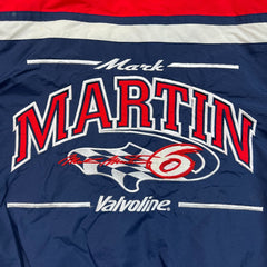 Vintage 90s Chase Authentics Mark Martin NASCAR Jacket Mens Large Blue Valvoline Racing Bomber