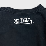 Von Dutch T Shirt Mens Small Black Spell Out Graphic Short Sleeve Tee