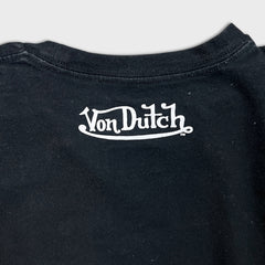 Von Dutch T Shirt Mens Small Black Spell Out Graphic Short Sleeve Tee