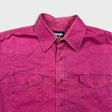 Vintage 90s Wrangler Shirt Mens XL Pink Brushpopper Cowboy Western Button Up
