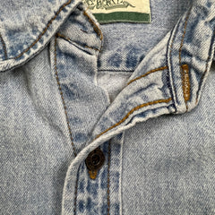 Vintage 90s Levi's Denim Shirt Mens Medium Blue Faded Light Wash Button Up