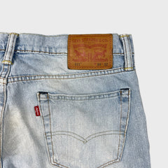 Levi's 511 Jeans Mens 34x30 Blue Slim Fit Light Wash Distressed Stretch Denim Pants