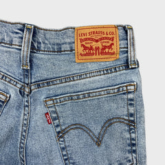 Levi's Wedgie Straight Jeans Womens 26x28 Blue Distressed Light Wash Denim Pants