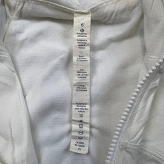 Lululemon Dance Studio Jacket Womens Size 6 White Full Zip Athletic Outerwear