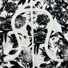 Lululemon Scuba Hoodie Stretch Womens Size 6 White AOP Floral Print Full Zip Sweater