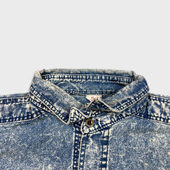 Vintage 90s Tazmanian Devil Denim Shirt Mens XL Blue Acid Wash Looney Tunes Button Up