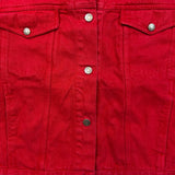 Vintage 90s Calvin Klein Sport Denim Jacket Mens Medium Red USA Trucker